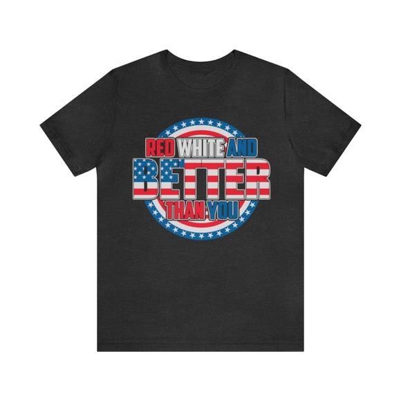 USA Patriotic Shirt Short Sleeve Cotton Ships Fast - Picture 1 of 2